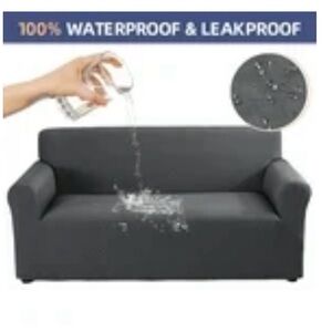 SET OF 2- EX Large -Waterproof Gray Sofa Cover